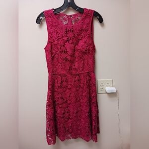 White House Black Market Red Sleeveless Scoop Neck Mini Dress